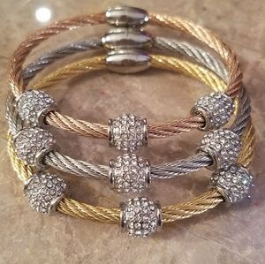 Stainless Steel pave crystal bracelets